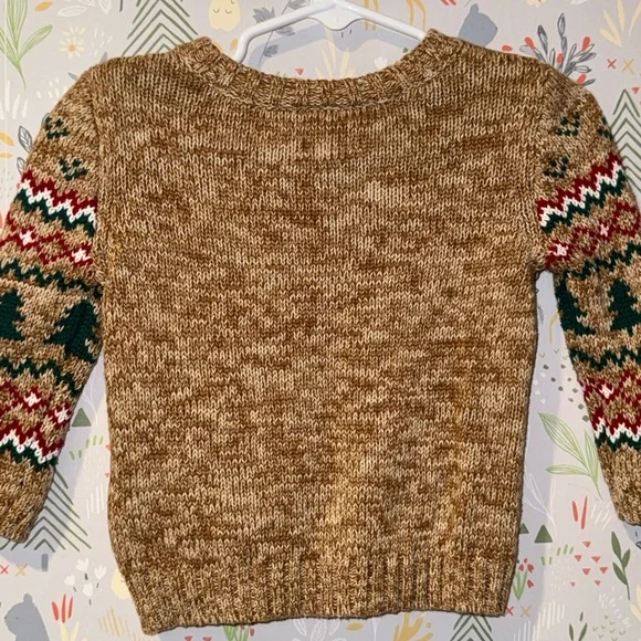 Carters Fair Aisle Tree Winter/Christmas/Holiday Sweater SS 12 Months - Picture 3 of 6